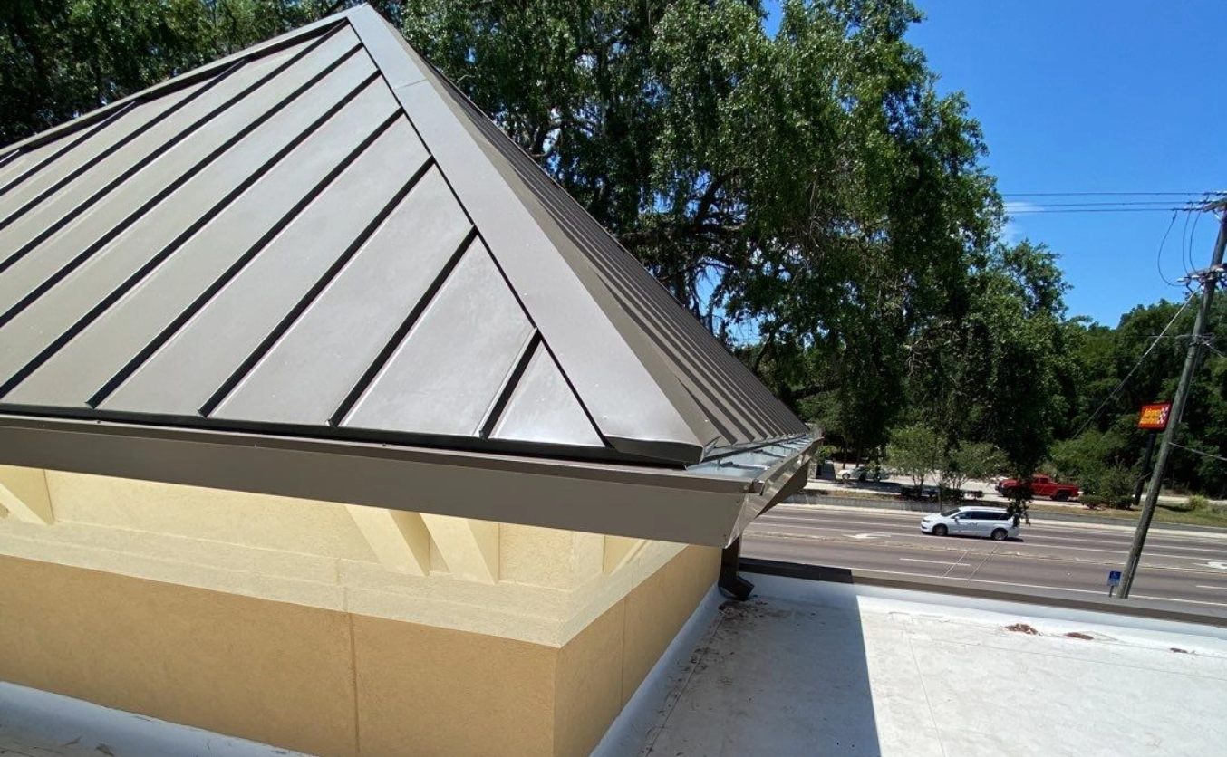 Commercial roof with Standing Seam Metal Roof